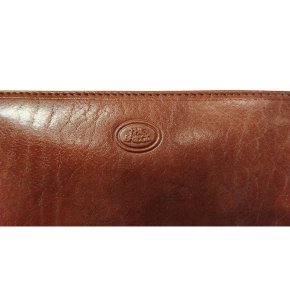 the bridge Reißverschlussbörse Rindleder braun